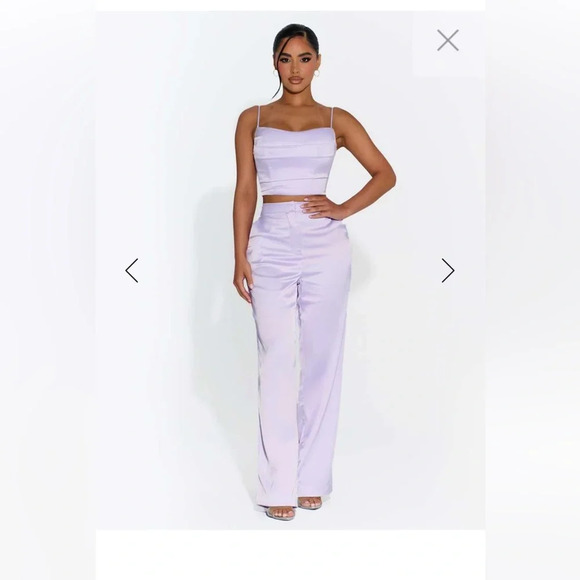 🦄 naked wardrobe High Waisted Gloss Pants NEW - Size Small | Color: Lavender - Picture 3 of 11